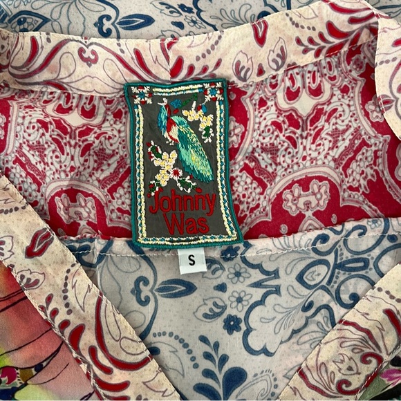 Johnny Was Multicolor Floral Button Long Sleeve Dress - Picture 10 of 14